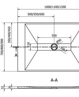 Vane MEXEN - Toro sprchová vanička obdĺžniková SMC 100x90, čierna 43709010