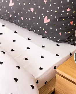 Plachty 4Home jersey prestieradlo Srdiečka, 100 x 200 cm