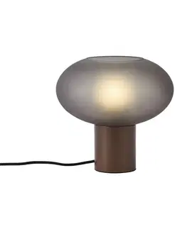 Stolné lampy Dizajnová stolná lampa bronzová s matným sivým sklom - Umbrella