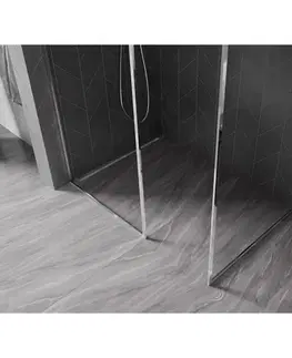 Sprchové dvere MEXEN/S - Kyoto-F Sprchová zástena WALK-IN s rámom 155 x 100, transparent 8 mm, chróm 800-155-202-04-00-100