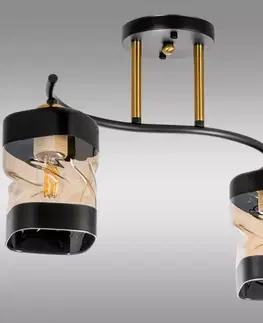 Lampy do obývačky Luster W-N 3630/2 BLACK/AMBER LW2