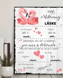 Tabuľky s venovaním (darčeky) Darčeky pre ženu - Prekvapenie pre vašu jedinú lásku - obraz na stenu