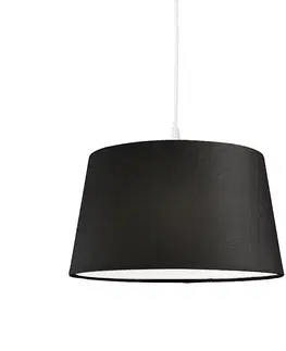 Závesné svietidlá Moderné závesné svietidlo biele s čiernym tienidlom 45 cm - Pendant