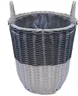 Záhrada Prútený kôš 24x36h sivá/biela