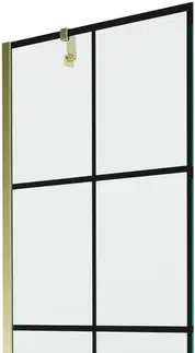 Sprchové dvere MEXEN/S - Next vaňová zástena FIX 70x150, čierny dekor, zlato 895-070-000-00-77-50