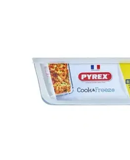 Dózy na potraviny PYREX Dóza na potraviny s vekom obdĺžniková, 27x22x9cm, 4L, sklo číre PYREX