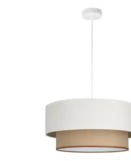 Svietidlá  Luster na lanku NATIA 1xE27/60W/230V pr. 45 cm biely/hnedý H0234
