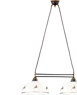 Svietidlá Kolarz 731.82.151 - Luster na lanku NONNA 2xE27/75W/230V jelení ružové zlato 731.82.151