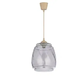 Svietidlá BRILAGI - LED luster na lanku R GLASS 1xE27/60W/230V priemer 26 cm béžová/dymová sivá NSTK7417+TK8619A