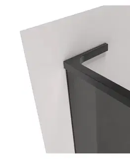Sprchové dvere CERANO - Sprchová zástena Walk-in Onyx L-ľavá vzpera - 8 mm - čierna matná, grafitové sklo - 30x200 CER-8050BD71942