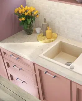 Kuchynské drezy DEANTE DEANTE - Evora beige - Granitový drez s odkvapkávačom ZQJ_511A