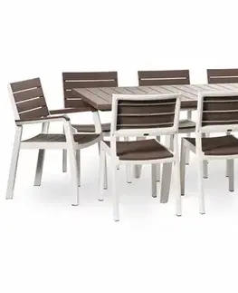 Záhradné plastové zostavy Elvisia Záhradný set GRIFFIN 10 + 1 | cappuccino