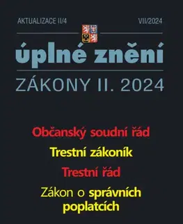 Zákony, zbierky zákonov Aktualizace II/4 /2024 - Občanský soudní řád