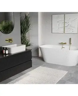 Vane MEXEN/S - Oris voľne stojaca vaňa nástenná reliéf 150 x 75, biela, sifón a prepad złot 52871507500-50