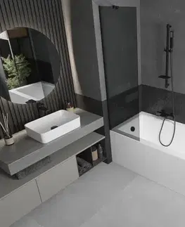 Sprchové dvere MEXEN/S - Next vaňová zástena FIX 50 x 150, grafit, čierna 895-050-000-00-40-70