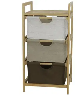 Kúpeľňové doplnky Bambusová skrinka s 3 zásuvkami 39x36 h75