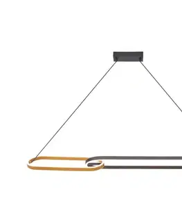 Svietidlá Zuma Line P241145502A - LED luster na lankách RAVON 2xLED/40W/230V čierna/zlatá P241145502A