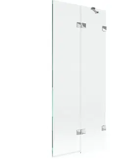 Sprchové dvere MEXEN/S - Lunar vaňová zástena 2-krídlová pravá 80 x 150, transparent, chróm 897-080-100-01-00-P