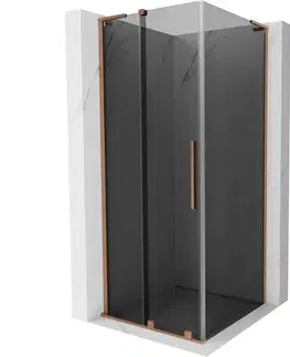 Sprchovacie kúty MEXEN/S - Velar L sprchovací kút, posuvné dvere 120 x 120, grafit, meď kartáčovaná - 871-120-120-33-65 871-120-120-43-65