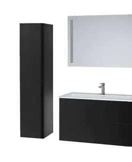 Kúpeľňový nábytok Mereo Siena, kúpeľňová skrinka s umývadlom z litého mramoru 81 cm, čierna mat CN441M