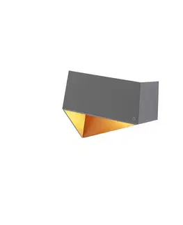 Nástenné osvetlenie Nástenná lampa Fold sivá s meďou