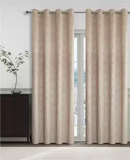 Závesy do spálne Záves na krúžkoch YC11935/280G/03/140x250 cm béžový