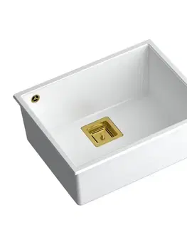 Kuchynské drezy Quadron Quadron - Granitový drez DAVID 50 White Meď HQD5542U1-C1