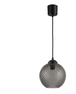Svietidlá BRILAGI - LED luster na lankovom vedení R GLASS 1xE27/60W/230V priemer 18 cm čierna/dymovo sivá NSTK7466+TK6439A