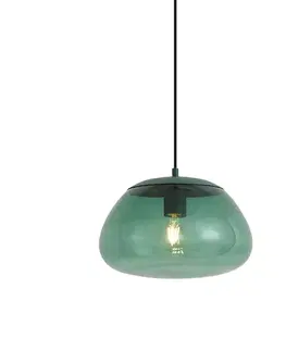 Závesné svietidlá Retro zelená závesná lampa so zeleným sklom - Giselle