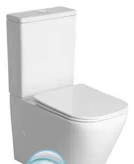 Záchody SAPHO - IMALA kombi WC, Vortex Rimless, spodný/zadný odpad, biela PC107V