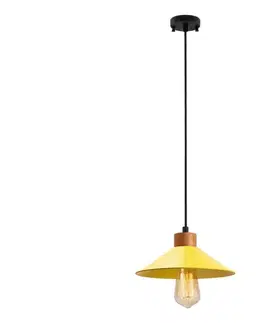 Svietidlá  Luster na lane MANAVGAT 1xE27/40W/230V žltá/hnedá 795LMG1104