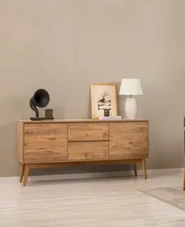 Jedálenské sety Set s rozkladacím stolom, stoličkami a konzolou (6 kusov) Vina 01 1053 - Atlantic Pine, Anthracite