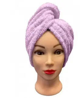 Uteráky Rýchloschnúci froté Turban na vlasy fialový TiaHome
