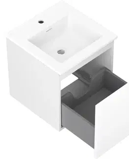 Kúpeľňový nábytok MEXEN/S - Orio kúpeľňová skrinka 45 cm s umývadlom Otis, 1 šuplík, biela mat 91A10-04547-1-BF01-W18M01