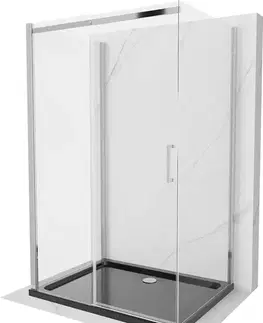 Vane MEXEN/S - OMEGA sprchovací kút 3-stenný 130x100, transparent, chróm + vanička vrátane sifónu 825-130-100-01-00-3s-4070