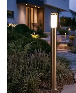 Záhradné lampy BRILAGI - Vonkajšia lampa so senzorom ELIA 1xE27/20W/230V IP44 100 cm chróm GD-ELR100-91