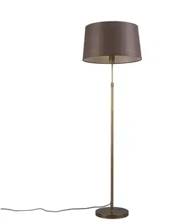 Stojace lampy Inteligentná stojaca lampa bronzová s hnedým tienidlom 45 cm vrátane Wifi A60 - Parte