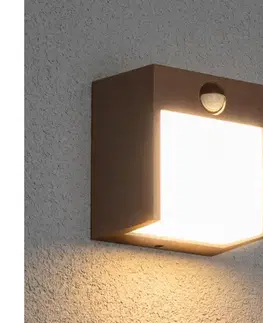 Svietidlá BRILAGI-LED Vonkajšie nástenné svietidlo so senzorom TERNI LED/12W/230V hnedé IP44 WO-HR60421S-OEM-RUST