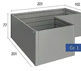 Truhlíky Biohort Zvýšený kvetináč na zeleninu BIOHORT L 201,6 x 201,6 x 77 cm (šedý kremeň metalíza)