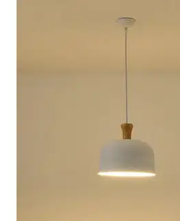 Svietidlá Eurolamp Luster na lanku 1xE27/15W/230V biela pr. 27 cm 144-24126