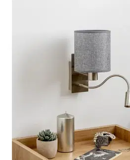 Svietidlá BRILAGI - LED Flexibilná nástenná lampa NUBILA 1xE27/25W/230V + LED/3W matný chróm/šedá BRI118