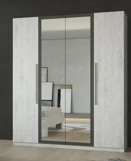 Šatníkové skrine LILIAN NEW 4D šatníková skriňa, antracit/light artwood