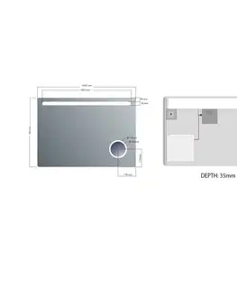Kúpeľňové zrkadlá SAPHO - ASTRO zrkadlo s LED osvetlením 100x70cm, kozmetické zrkadlo MIRL4