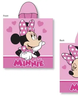 Osušky pre bábätká Detské pončo MINNIE MOUSE 55x110cm Faro Tiahome