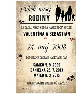 Obrazy s textom Obraz na stenu pre rodinu - Pribeh rodiny