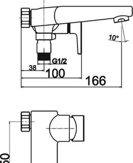 Kúpeľňové batérie NOVASERVIS - Vaňová nástenná batéria bez sprchovej súpravy 150 mm 42020/1,0
