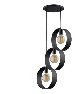 Svietidlá  Luster na lanku HAPPY 3xE27/60W/230V čierna 32282