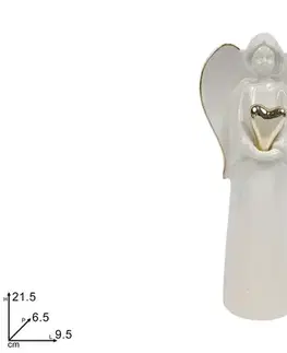 Sošky, figurky - anjeli MAKRO - Anjel keramický 21,5 cm