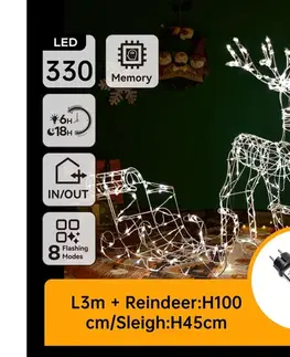 Vianočné dekorácie  B.V. -LED Vonkajšia dekorácia LED/3,6W/31/230V 2700K 90/45cm IP44 sob so sánkami B10303K6N