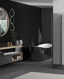 Sprchové dvere MEXEN/S - Kyoto Sprchová zástena WALK-IN 125 x 110, transparent, grafit kartáčovaná 800-125-212-66-00-110